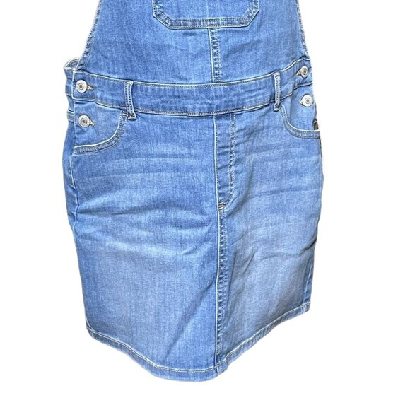 Womens Denim Overall Dress Repreve 16 Plus Adjustable Straps Pocketed u Sustaina - Picture 3 of 13